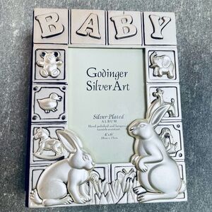 Vintage Godinger Silver Baby Frame with Animal Motifs